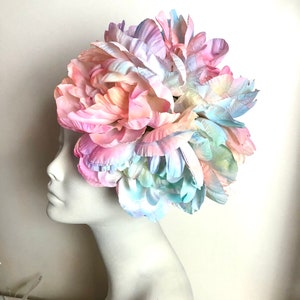 Multi color fascinator- Derby- peony headpiece- Tea party