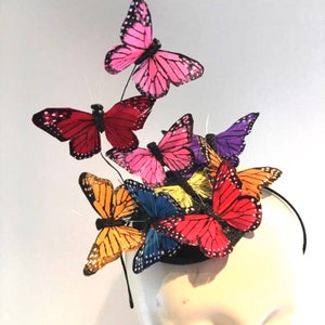 Butterfly Fascinator- Monarch Hat - Wedding