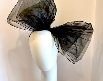 Large Bow Fascinators -Derby- Black Bow Headband- Fashion