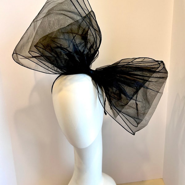 Large Bow Fascinators -Derby- Black Bow Headband- Fashion