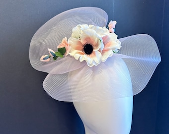Pink poppy  Fascinator -Derby Wedding -Hat