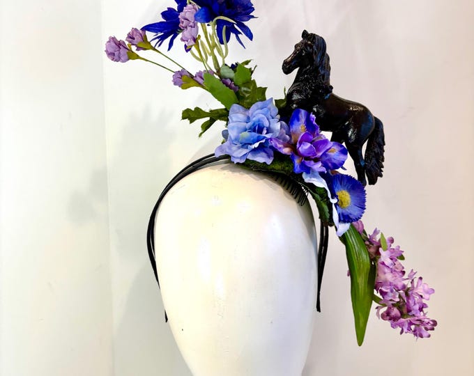 Purple Fascinator- Lavender Derby headband- Horse fascinator- Polo Match