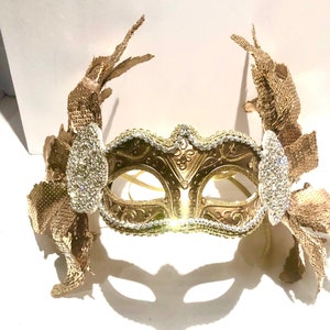 Gold masquerade mask- Mardi Gras- Goddess mask