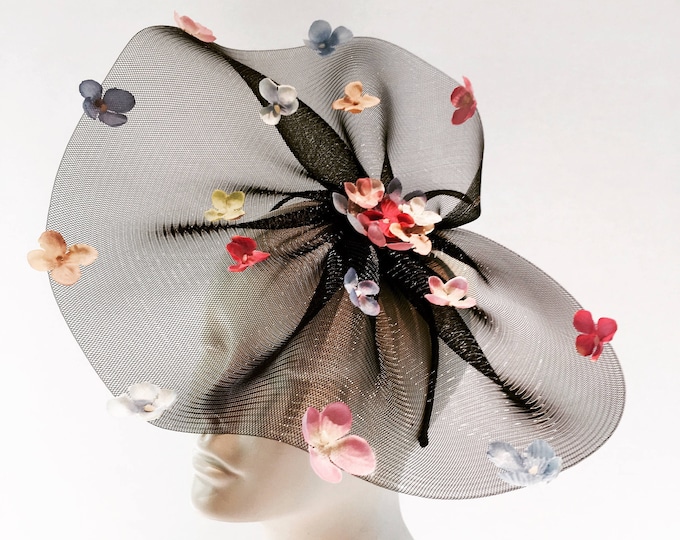 Fascinator- Derby Flower Headpiece- Multi color Flower hat