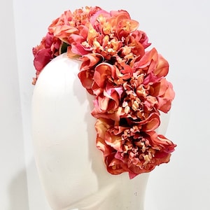 Pink Flower headpiece- Derby- Peony headband- Music festival