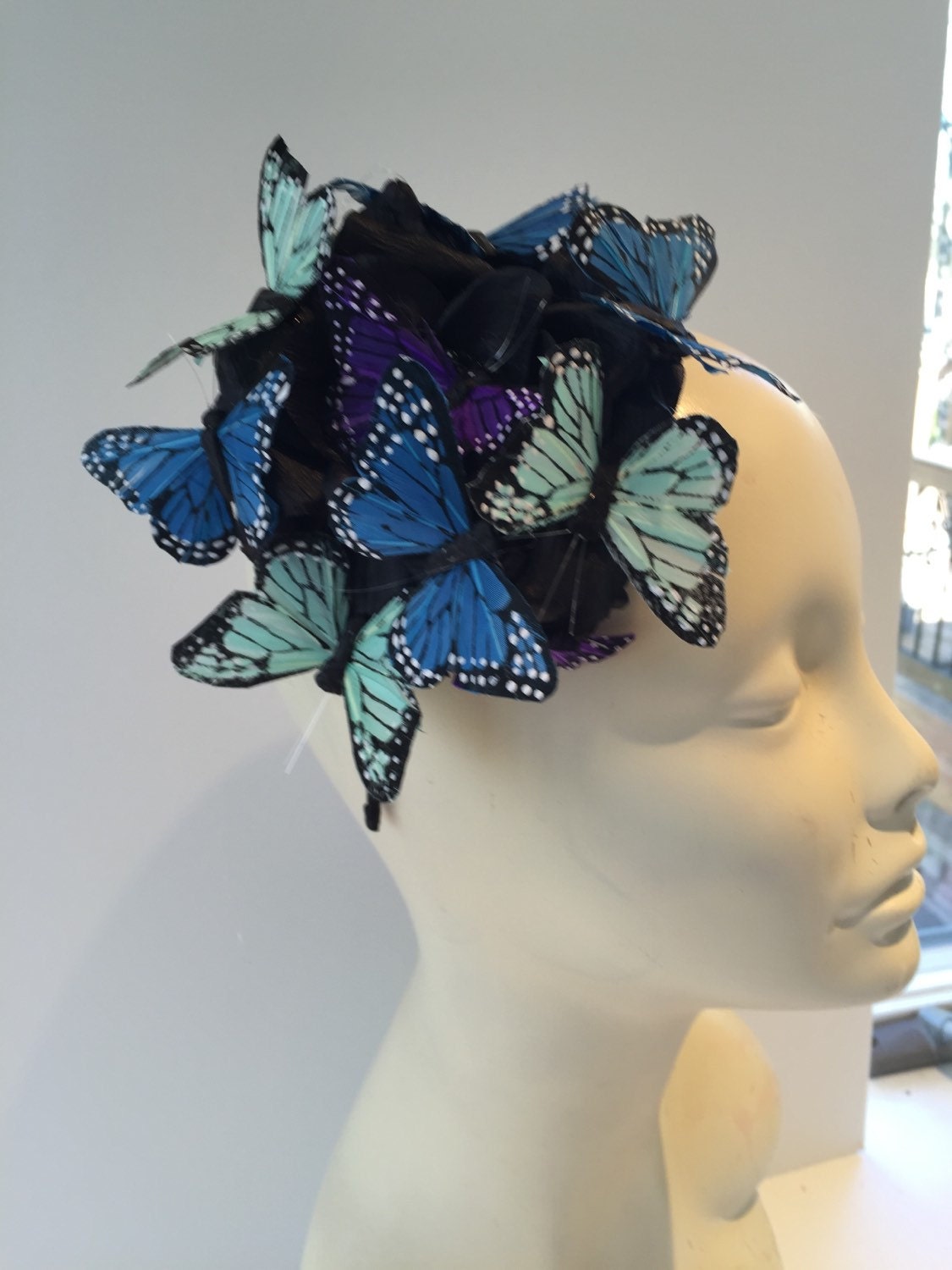 Butterfly Fascinator Derby Fascinator Blue Butterfly Hat Etsy
