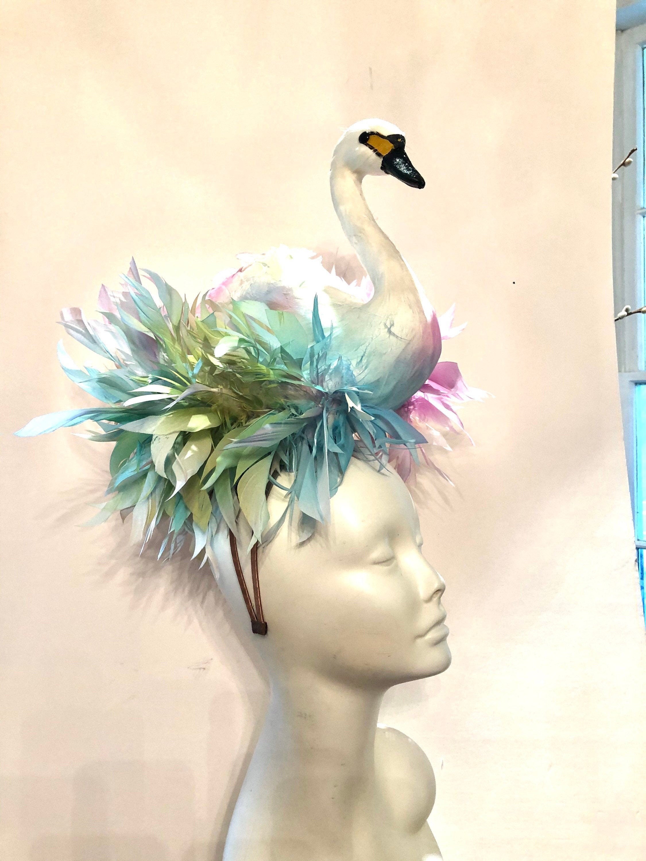 Multi Color Fascinator Swan Headband 