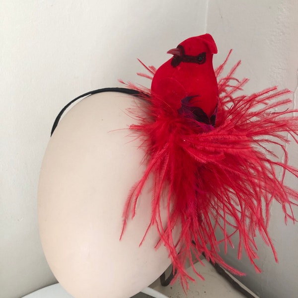 Red cardinal Fascinator- Bird Costume - Bird Costume