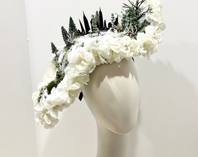 Winter ice skating rink NYC  fascinator headband