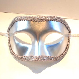 Silver Mens masks -Masquerade -Plain Mans Mask- Mardi Gras
