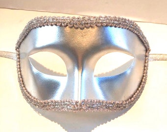 Silver Mens masks -Masquerade -Plain Mans Mask- Mardi Gras