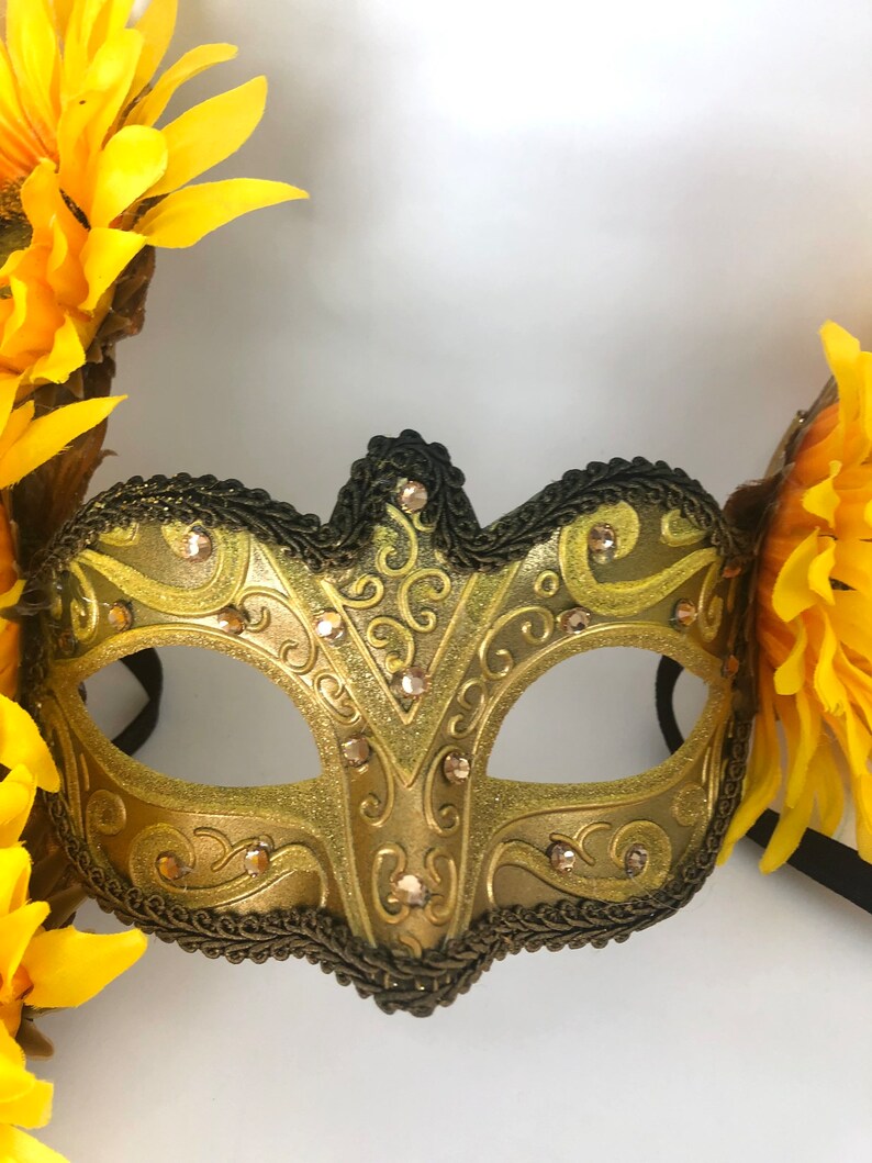 Sunflower Masquerade Mask mardi Gras Etsy
