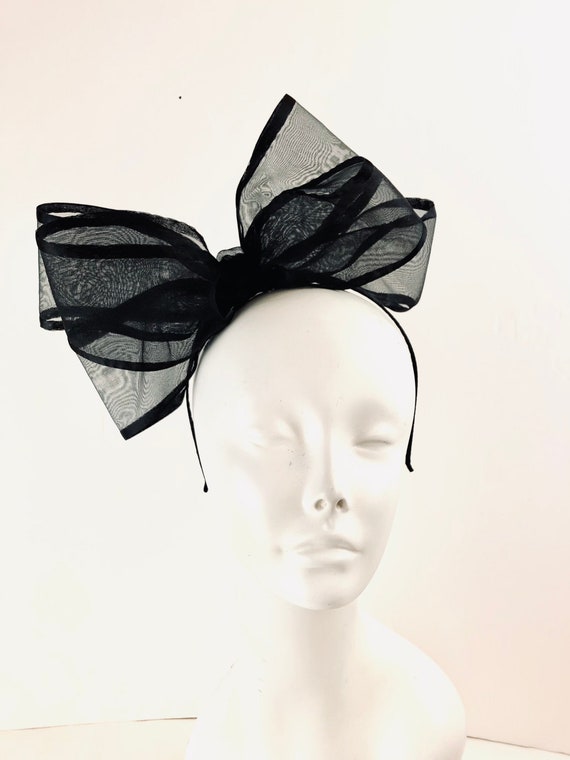 Bow Fascinators large Black Bow 