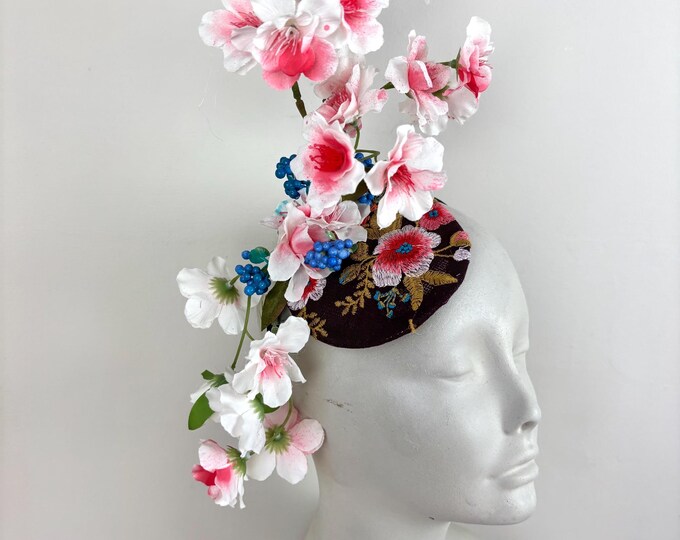 Flower Fascinator Headband- Blossom - Derby -Wedding- Racing fashion
