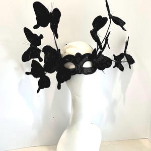 Butterfly masquerade mask- Black white ball- Mask