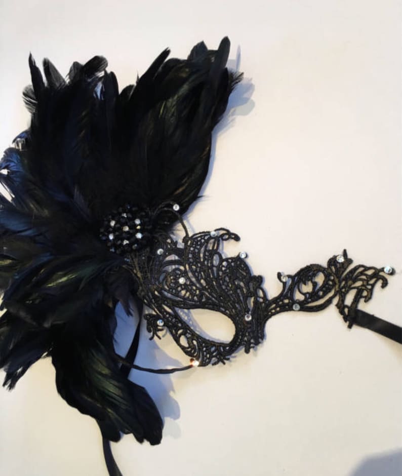 Feather Mask Lace Masquerade Mask Pink Mask