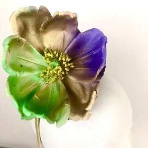 Mardi Gras Fascinator- Gold green Purple headband- Magnolia