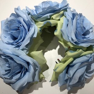 Yellow Rose headpiece- Flower headband Blue