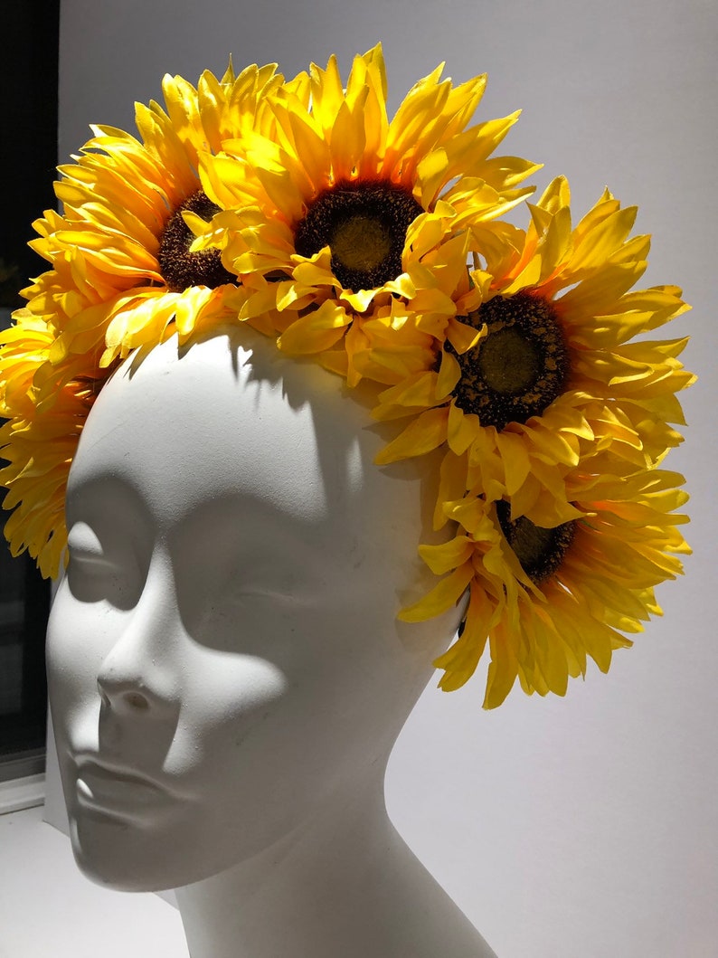 Sunflower headpiece Yellow flower headdress Etsy