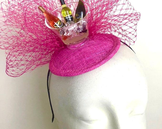 Wine Lover Fascinator- Derby party- girls night out- Party hat
