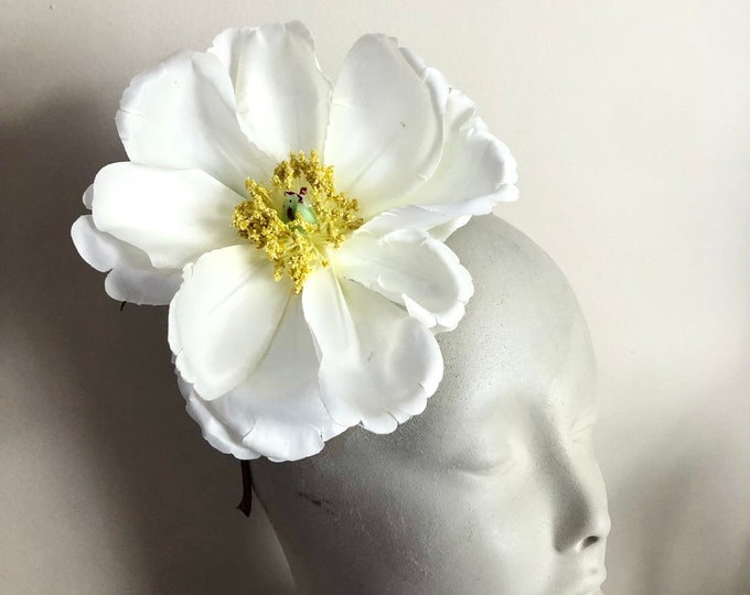 Ivory Fascinator- Magnolia Headband- Derby - Flower Hair accessory