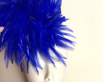 Ladies Luncheon hat- Blue fascinator- Wedding-