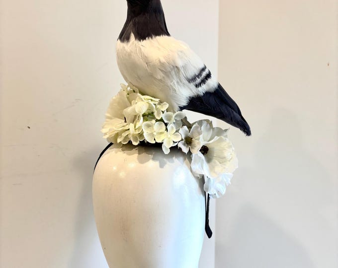NYC Pigeon fascinator hat- bird - Derby- Hat Lunch