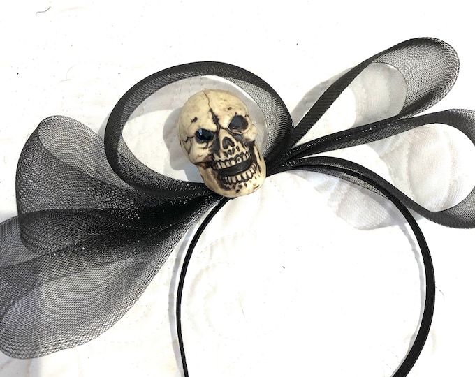 Skull Halloween Fascinator- Skull Headband