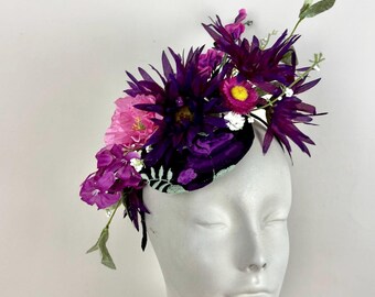 Purple fascinators for Derby- Garden Party -Wedding-