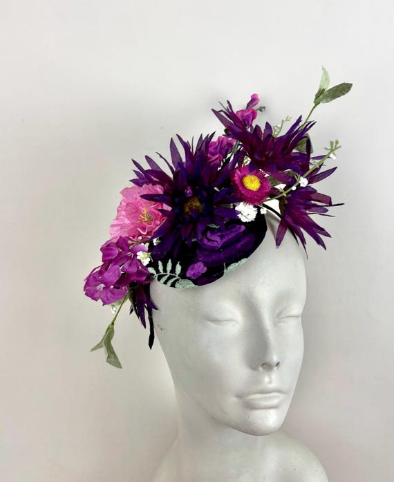 Purple Fascinators for Derby- Garden Party -wedding- - Etsy display picture 3