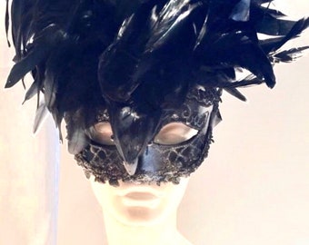 Black Bird Masquerade mask- Mardi Gras- Halloween mask