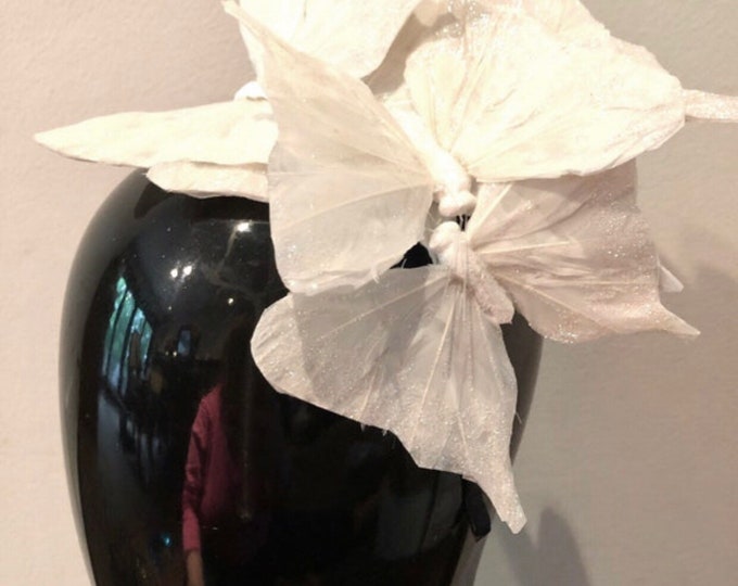 White fascinator- Butterfly Headpiece- Diner en blanc- Wedding