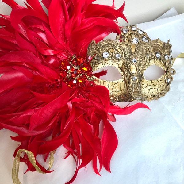 Red Masquerade Mask - Etsy