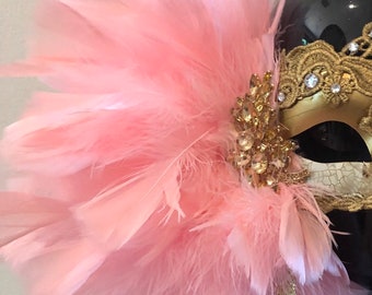 Mask on a Stick- Pink Mask- Mardi Gras