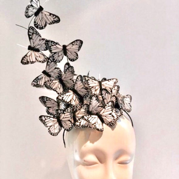 Butterfly fascinator- White Fascinator- High Tea