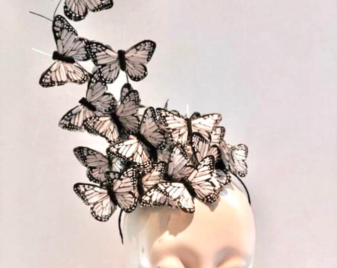 Butterfly fascinator- White Fascinator- High Tea