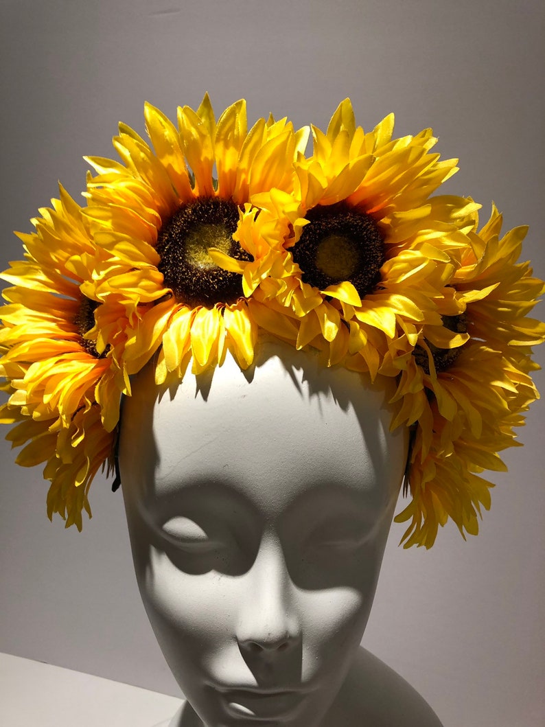Sunflower Headpiece Yellow Flower Headdress Etsy