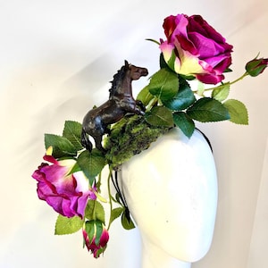 Hot pink Horse Fascinators- Derby hat- Western