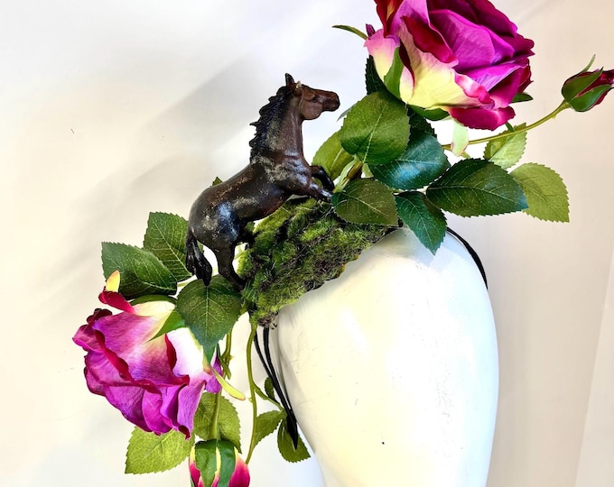 Hot pink Horse Fascinators- Derby hat- Western
