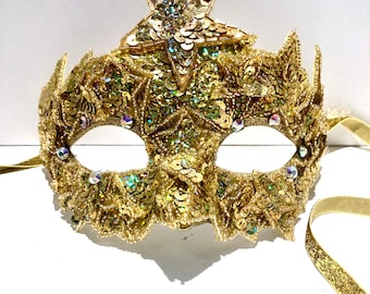Gold Star Masquerade Mask- Mardi Gras