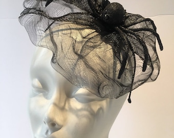 Spider Headband- Black Widow fascinator- Costume Halloween