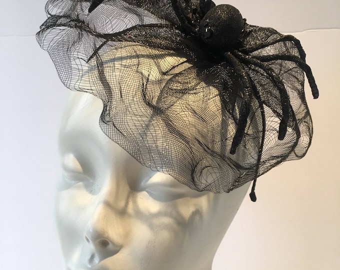 Spider Headband- Black Widow fascinator- Costume Halloween
