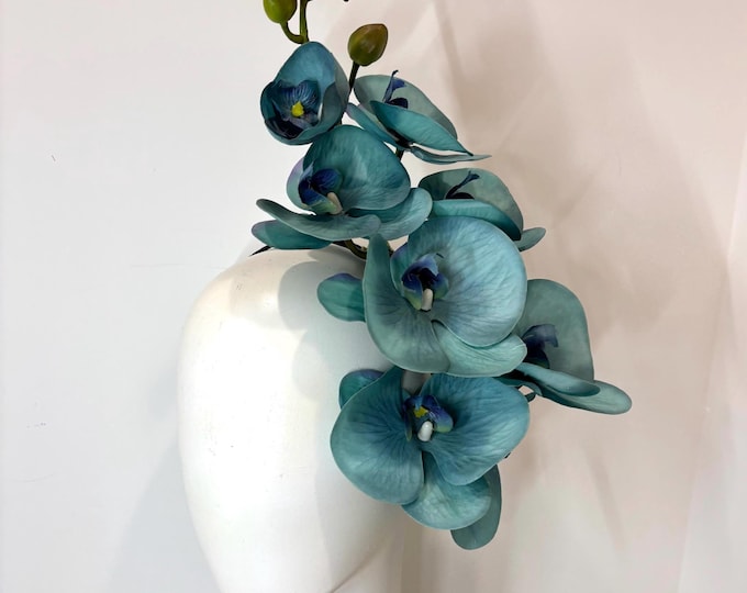Turquoise orchid fascinator- Kentucky Derby- Tea party- Hat Lunch- one of a kind