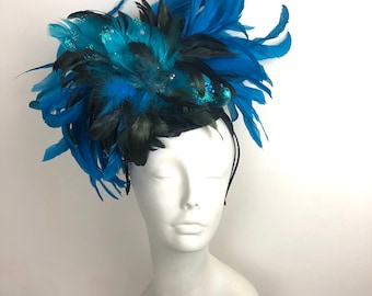 Peacock hat -Kentucky Derby- Bird Fascinator- Ladies Luncheon