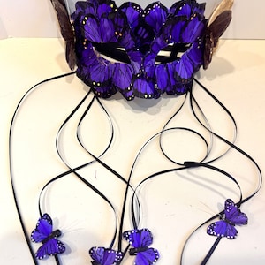 Mardi Gras masquerade masks- Purple and Gold Butterfly costume