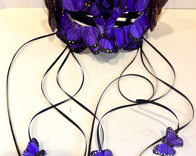 Mardi Gras masquerade masks- Purple and Gold Butterfly costume