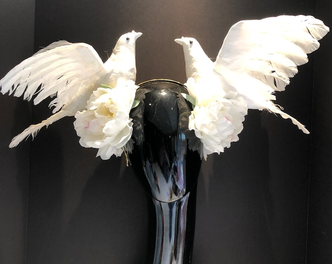 White Bird Fascinator- Diner en Blanc- Wedding - Bird headpiece