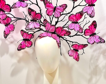 Butterfly Headpiece- Big Derby Fascinator- Hat Luncheon