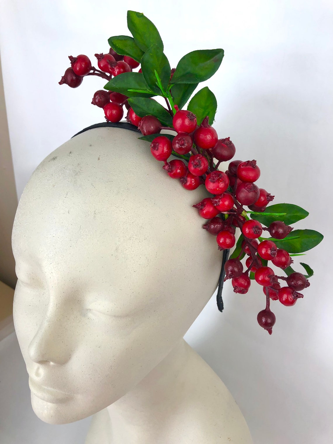 Holly Headbands Holiday Headpiece red Berry Christmas Etsy
