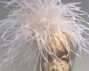 Diner en Blanc- White Feather fascinator